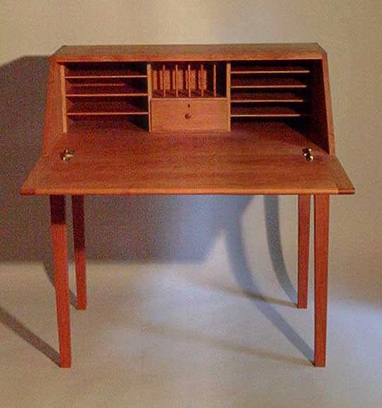 Cherry Drop-front Desk Opened