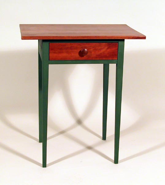 Painted Poplar and Cherry Side Table