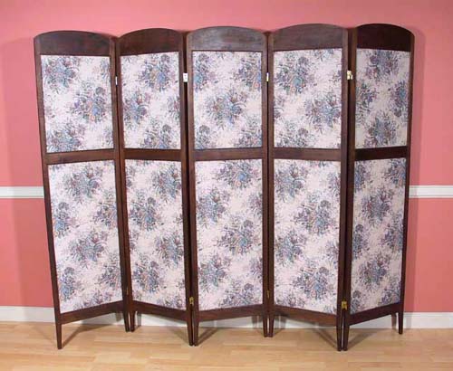 Black Walnut and Fabric Screen